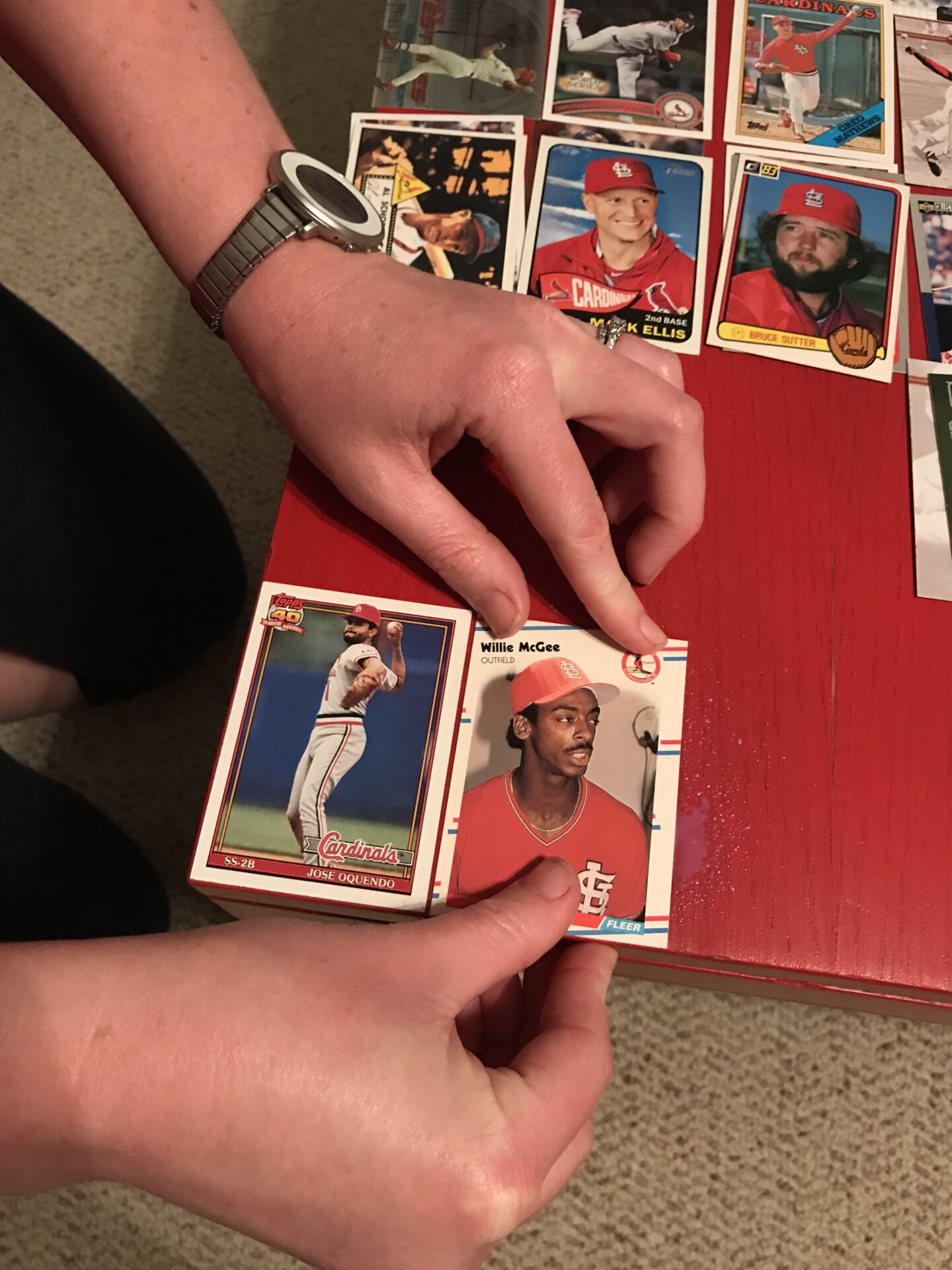 Cardinals Baseball Card Side Table Perfuzion